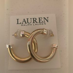 Ralph Lauren 2 tone hoops earrings